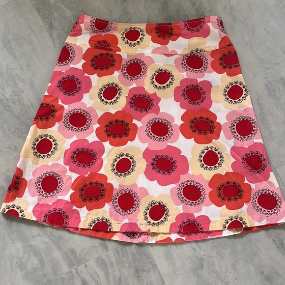 A. Byer Dresses & Skirts - A. Byer  High waist floral A-line skirt  orange pink yellow white Size 3 Jr. EUC